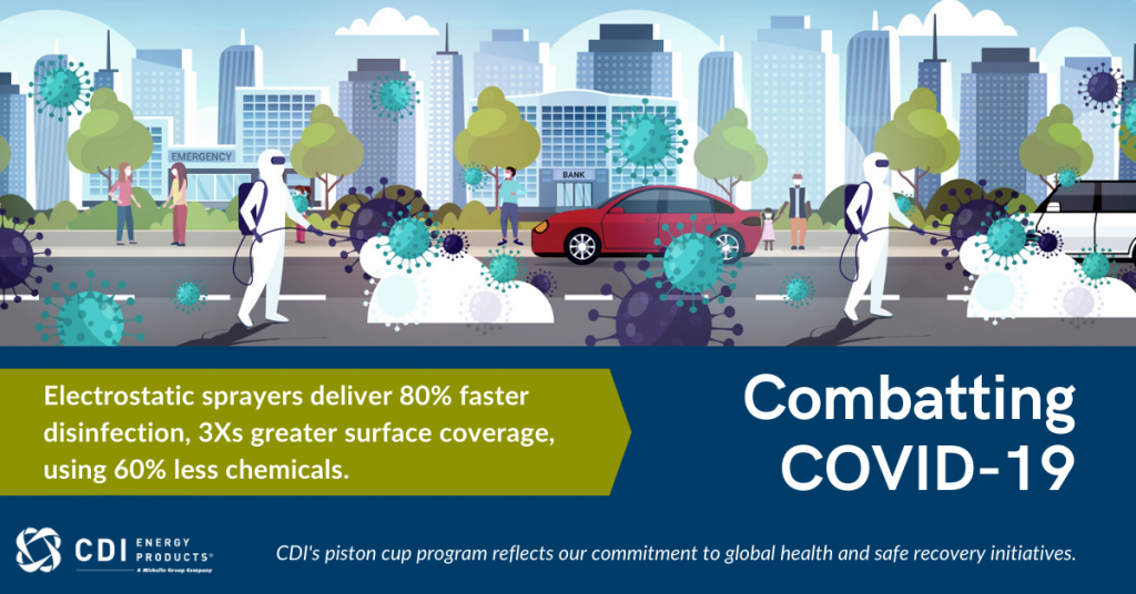 Electrostatic sprayers to ensure quick, efficient coating of surfaces by liquid disinfectants, especially on large and intricately shaped surfaces